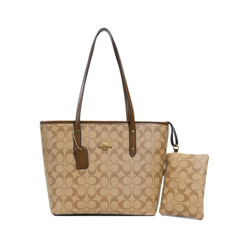 Large Capacity Printed Bucket Tote Bag Zipper Opening Single Shoulder Handbag Simple City Style For Travel Shopping