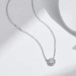 MODIAN Square & Round Halo Moissanite 925 Sterling Silver Pendant Necklace D Color VVS1 Lab Diamond Necklace For Women Jewelry