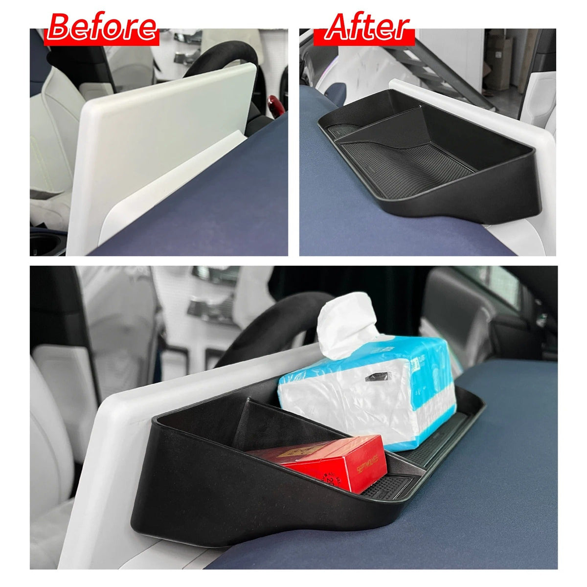Smabee for Xpeng G6 2023 2024 Car Central Storage Box Cup Holder Dashboard Tray Interior Accessories Organizer Tidying Black
