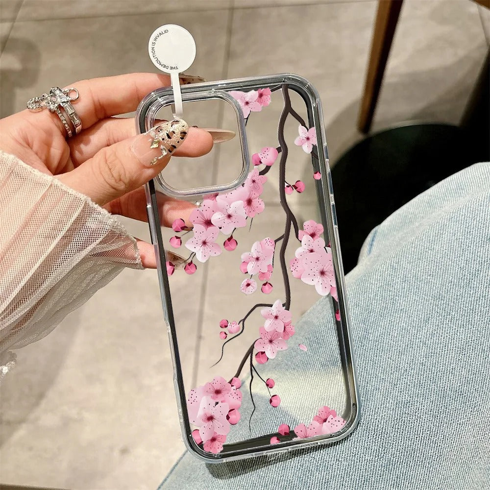 2 in 1 Candy Color Phone Case For iPhone 11 16 17 Pro Max 13 15 14 12 17 Air 17promax Soft TPU Transparent Flower Funda Cover