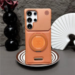 360 Rotating Bracket Hard PC Phone Case For Magsafe Samsung S26 S25 S24 S23 S22 Ultra Plus Magnetic Stand Holder Frameless Cover