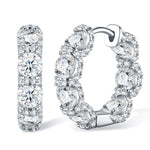 Real 925 Silver Moisanite Earrings D Color 4mm Moissanite Diamond Hoops Earrings for Women Sparking Wedding Fine Jewelry