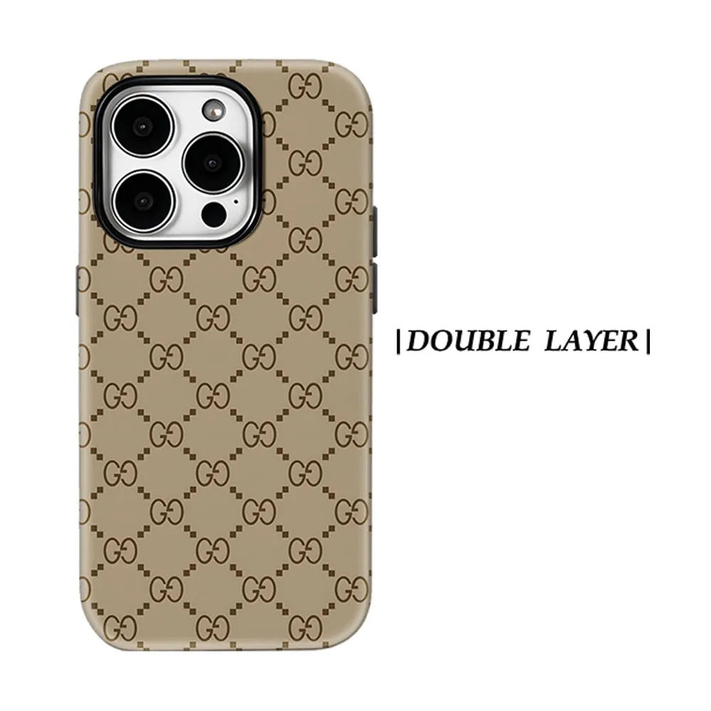 GG Monogram For Magnetic Phone Case for IPhone 17 16 15 14 13 Pro Max Plus Single Double-layer tough Case