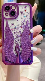 3D Swan Wings Love Phone Case – Glitter Rhinestone Protective Case