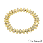 Wholesale Geometric Shiny Plain Micro Pave 5A Zirconia CZ Moon Shaped Chain Choker Necklace Gold Color Fashion Women Jewelry Set