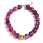 Yhpup Hot Style Handmade Jewelry Acrylic Resin Beads Chain Necklace Bracelet Stainless Steel Spring Summer Statement Accessories